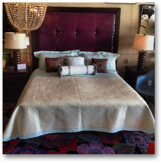 Outstanding King Size Bed with Purple Backboard
